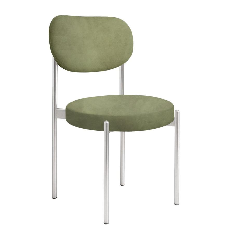 Стул "Марсель" серебряный, светло-зеленый бархат - Фото миниатюра 1