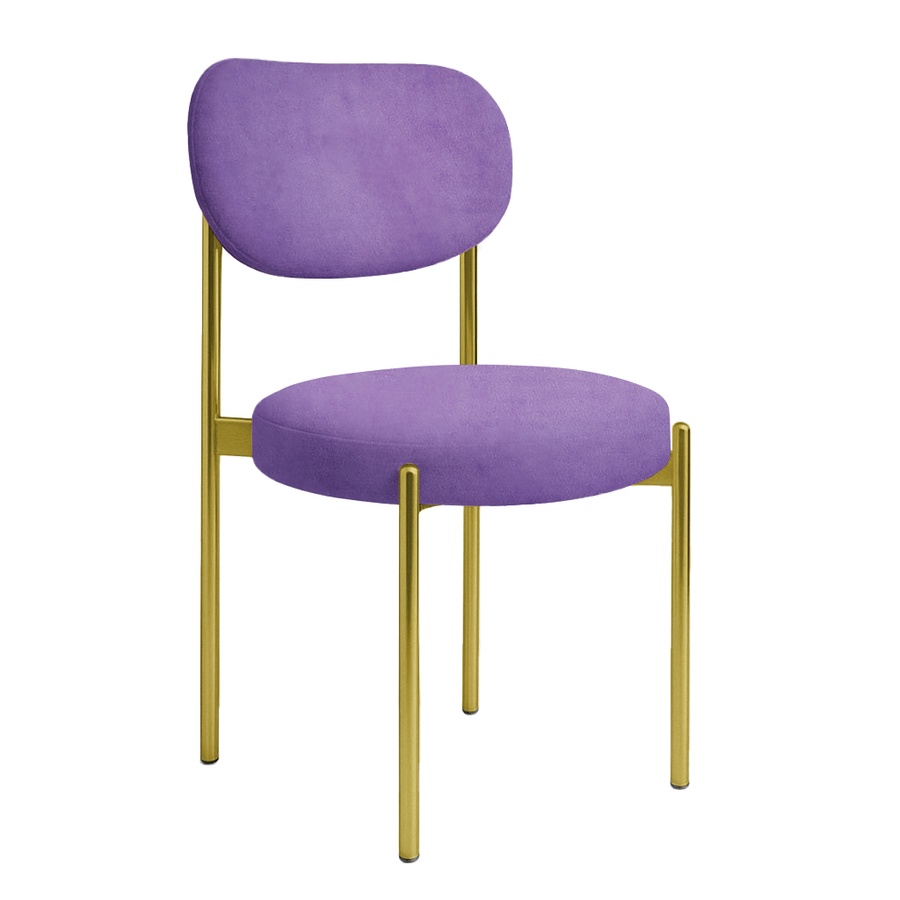 Стул "Марсель" золотой, фиолетовый люпин бархат - Фото миниатюра 1