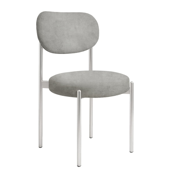 Стул "Марсель" серебряный, серый бархат