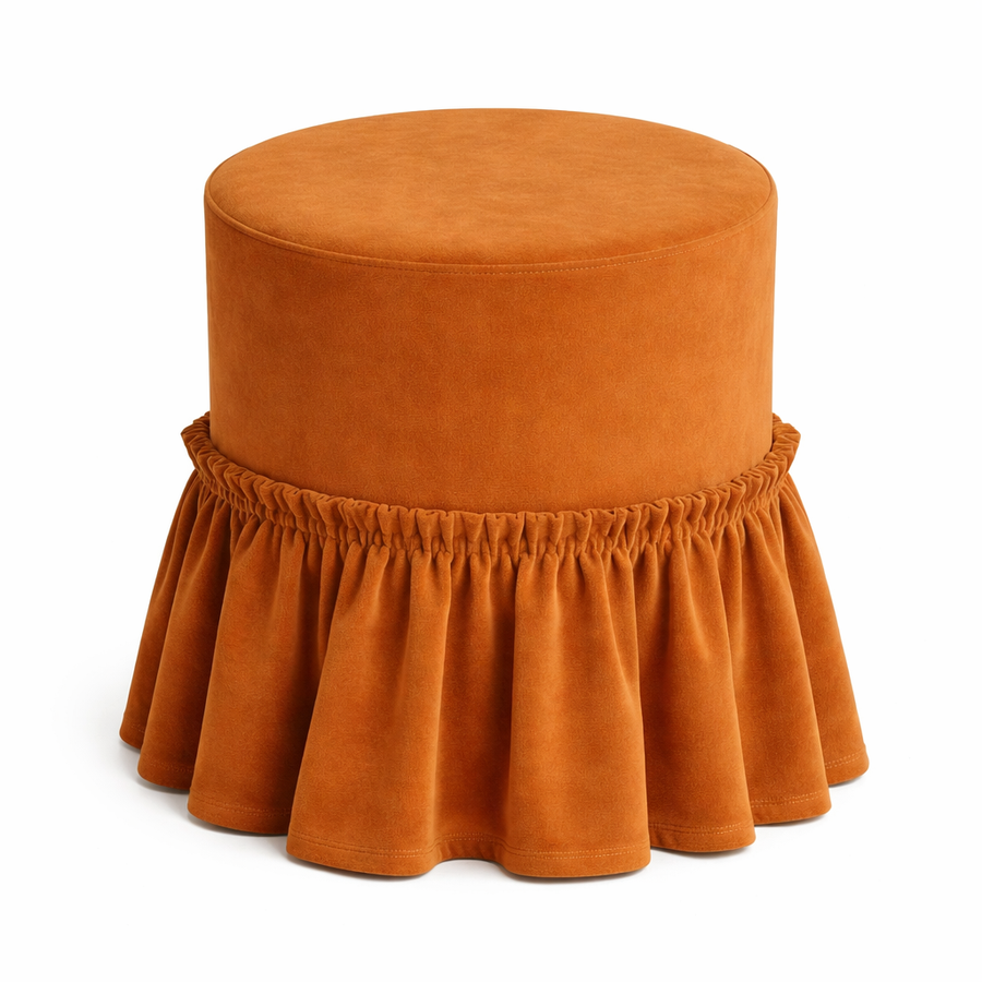 Пуфик "Рюфик" рыжая лиса бархат - Фото миниатюра 1