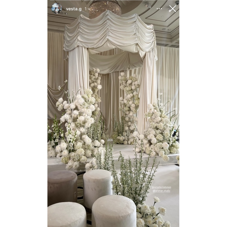 Пуф «Круг» золотой, молочный бархат - Фото миниатюра 2