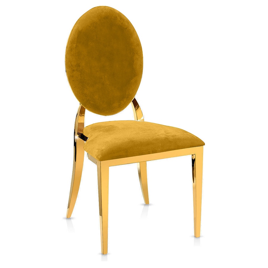 Стул «Вашингтон» золотой, горчичные подушки из бархата - Фото основное 1