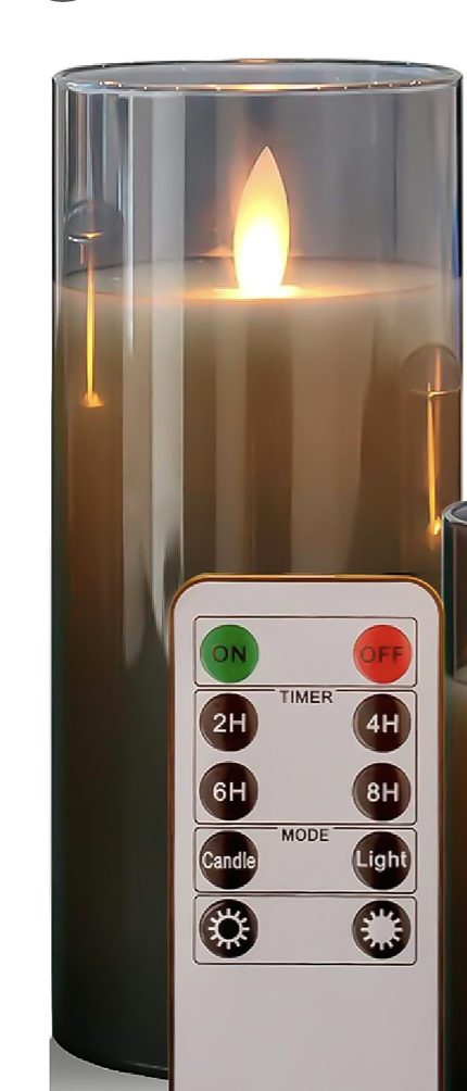 Led свеча из набора дымчатого цвета 15 см