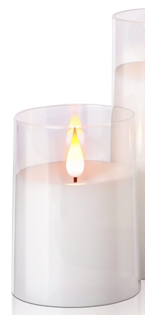 Led свеча из набора белого цвета 10 см