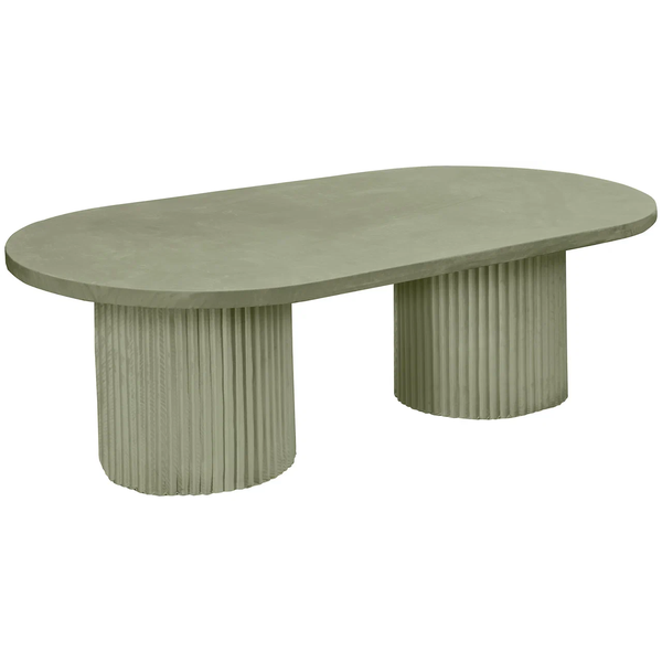 Стол «Арис» овальный, бархат пыльно-зеленый