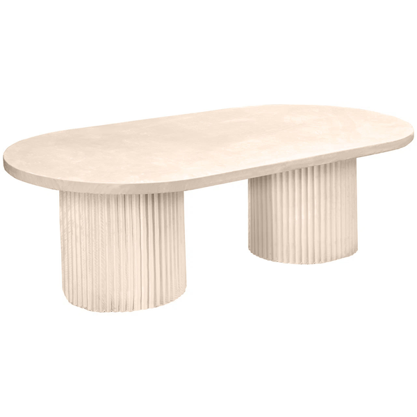 Стол «Арис» овальный, бархат кремовый