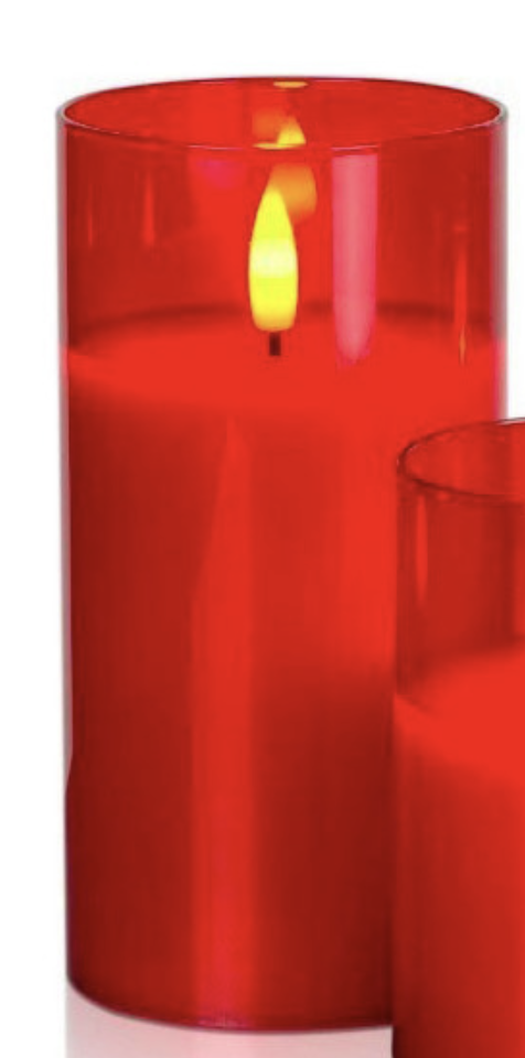 Led свеча из набора красного цвета 15 см