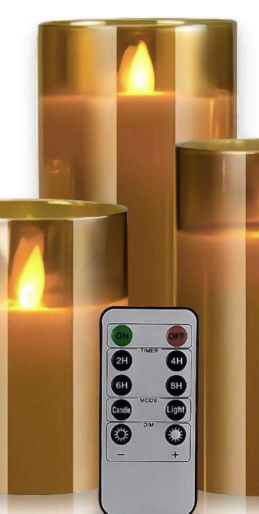 Led свеча из набора янтарного цвета 15 см