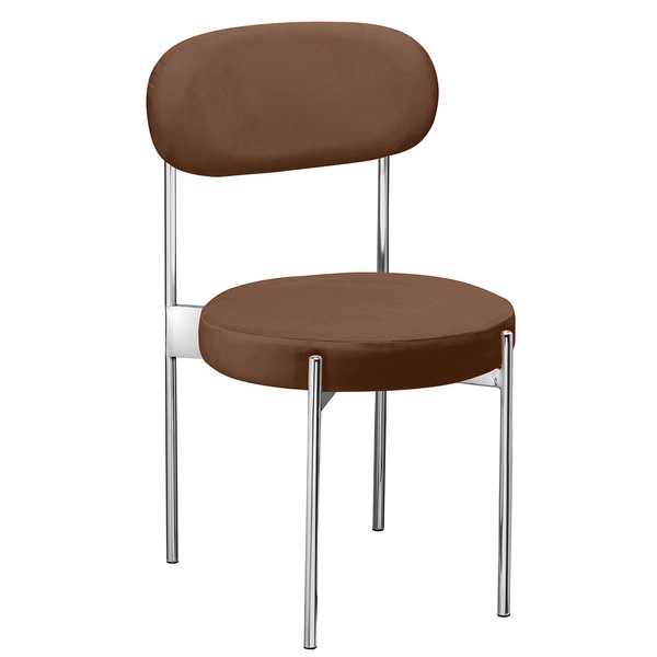 Стул «Тотем» серебряный, горький шоколад бархат 