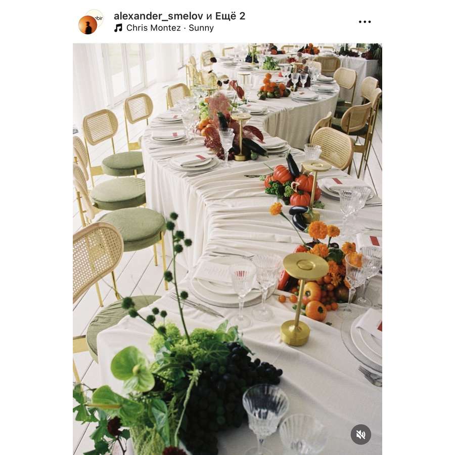 Стул «Тотем» золотой, мшистый бархат с ротанговой спинкой натуральной - Фото миниатюра 2