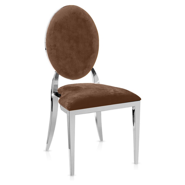 Стул «Вашингтон» серебряный, горький шоколад подушки из бархата