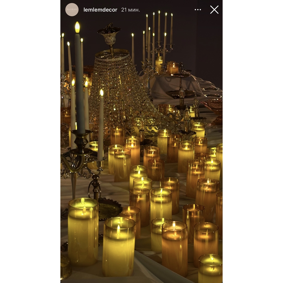 Набор Led свечей янтарного цвета - Фото миниатюра 2