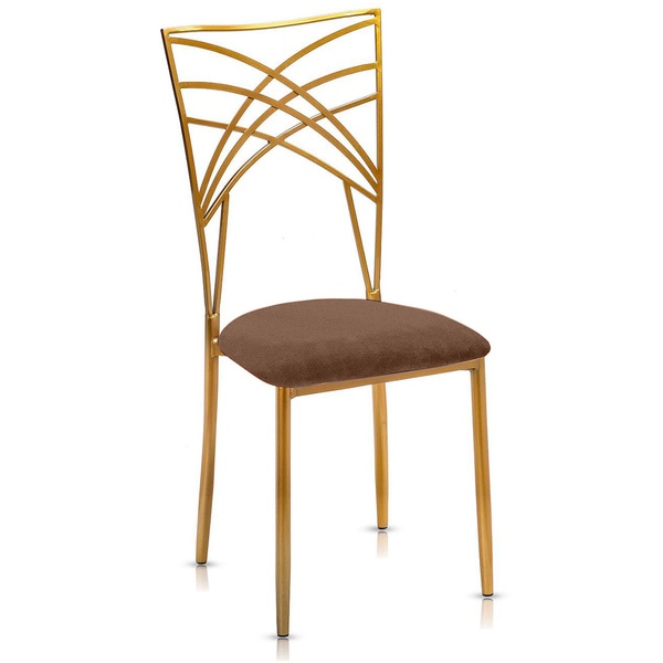 Стул «Хамелеон» золотой, горький шоколад подушка из бархата