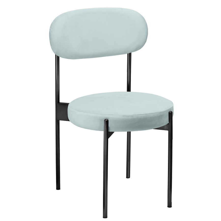 Стул «Тотем» черный, голубой бархат - Фото основное 1