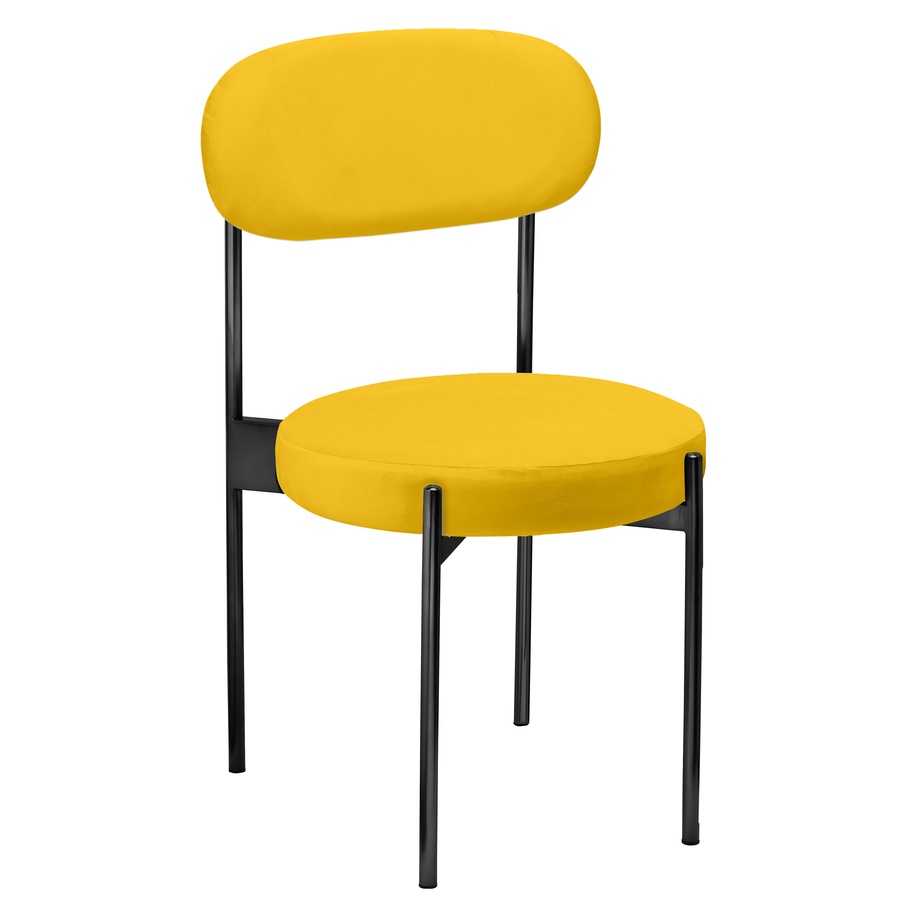 Стул «Тотем» черный, желтый бархат - Фото миниатюра 1