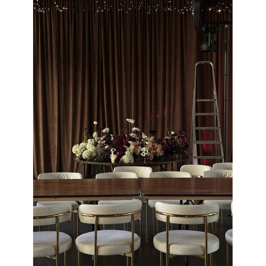 Стул «Лира» золотой, молочный бархат - Фото миниатюра 2