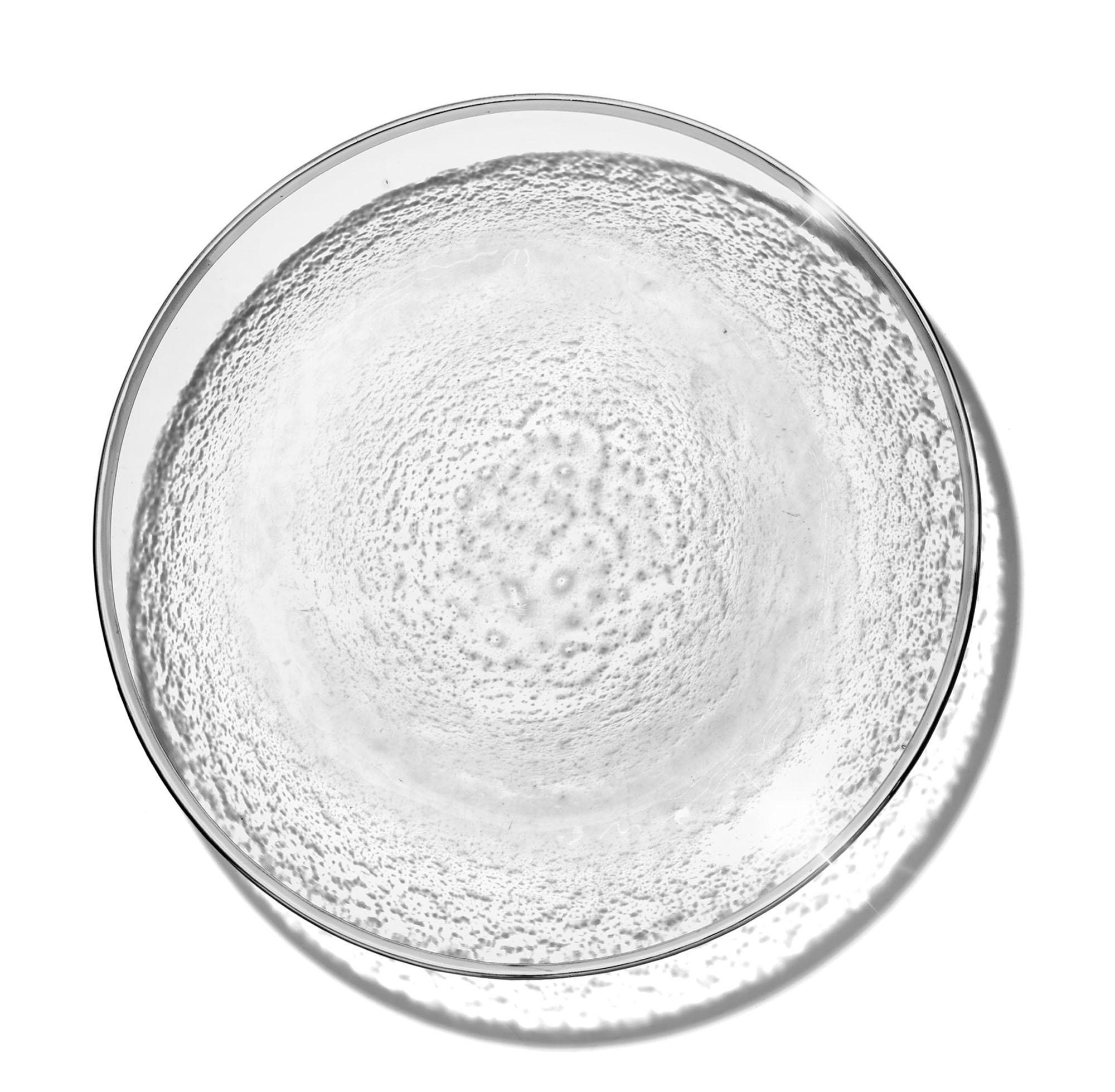 Обеденная тарелка «Анитра» прозрачная с серебряной каймой  - Фото миниатюра 1