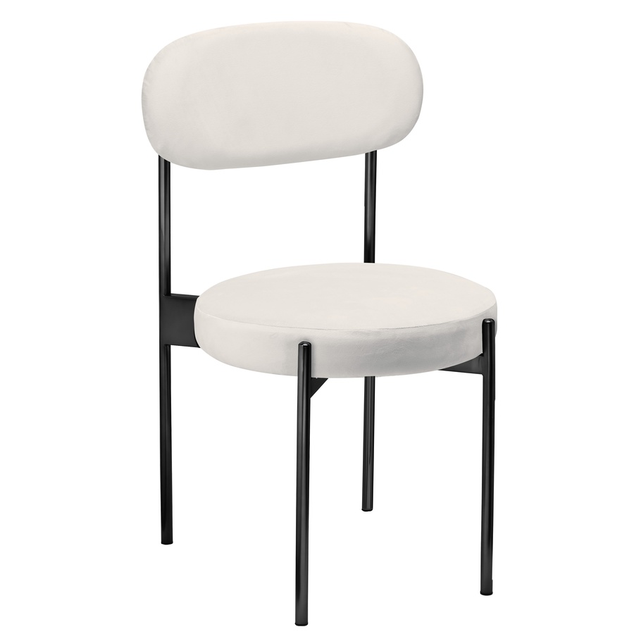 Стул «Тотем» черный, белый теплый бархат - Фото основное 1