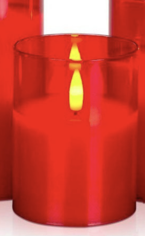 Led свеча из набора красного цвета 10 см