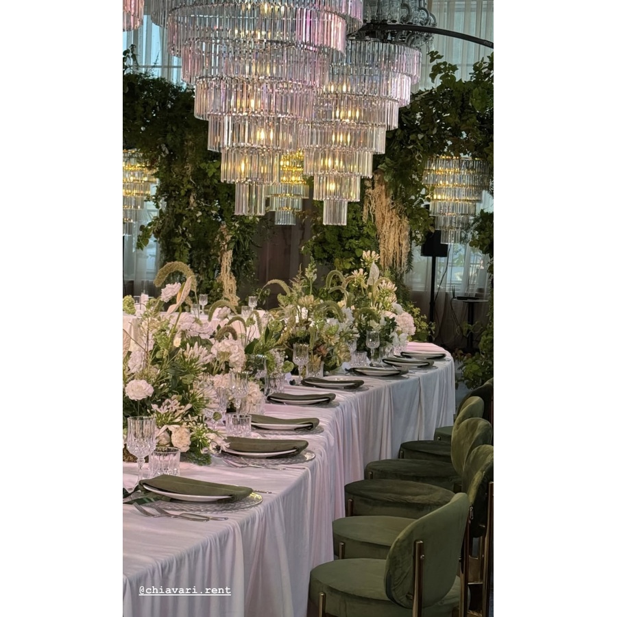 Скатерть прямая широкая бархатная белая - Фото миниатюра 6