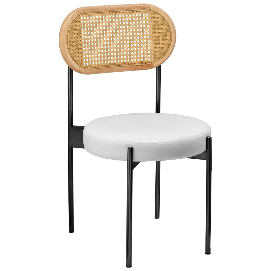 Стул «Тотем» черный с ротанговой спинкой натуральной - Фото миниатюра 1