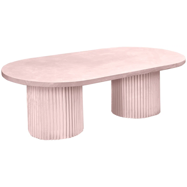 Стол «Арис» овальный, бархат пыльно-розовый