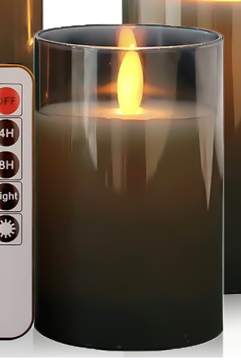 Led свеча из набора дымчатого цвета 10 см