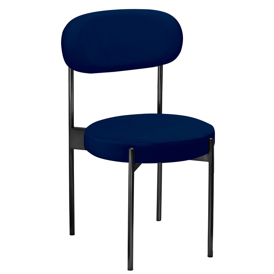 Стул «Тотем» черный, синий бархат - Фото основное 1