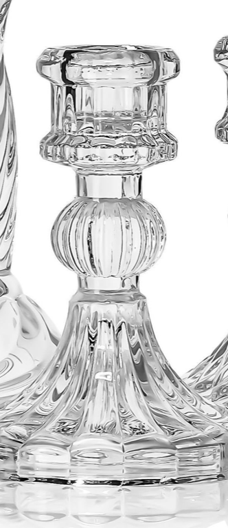 Подсвечник "Фортуна" прозрачный средний полоска