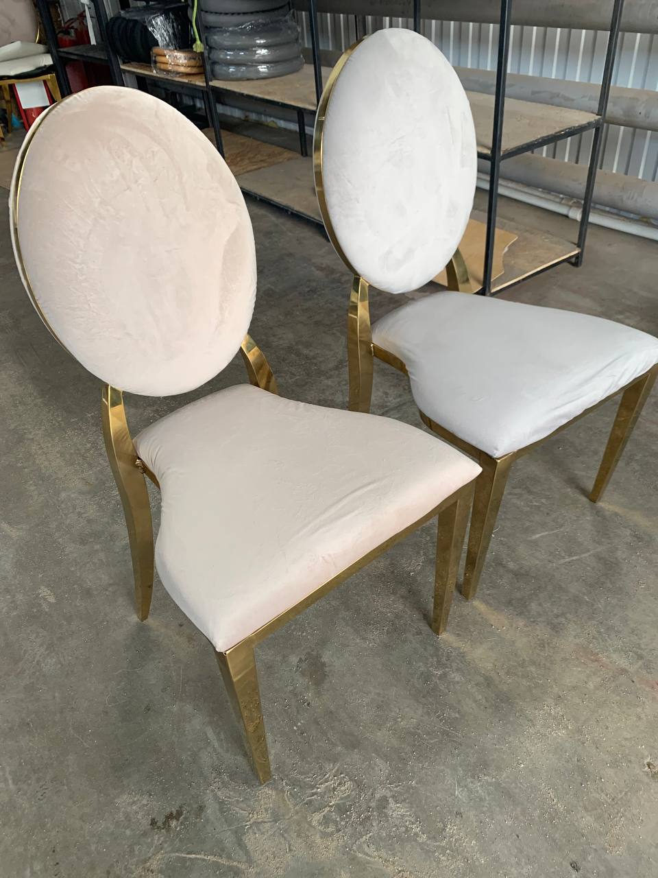 Стул Вашингтон Золото, велюр бежевый