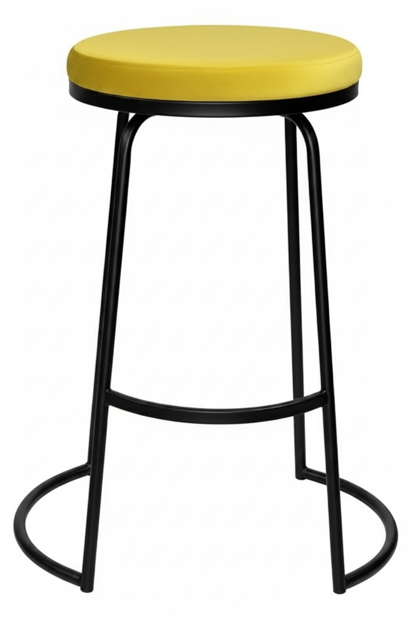Стул барный Модерн Сэддл Желтая субмарина + черный, перекрас 