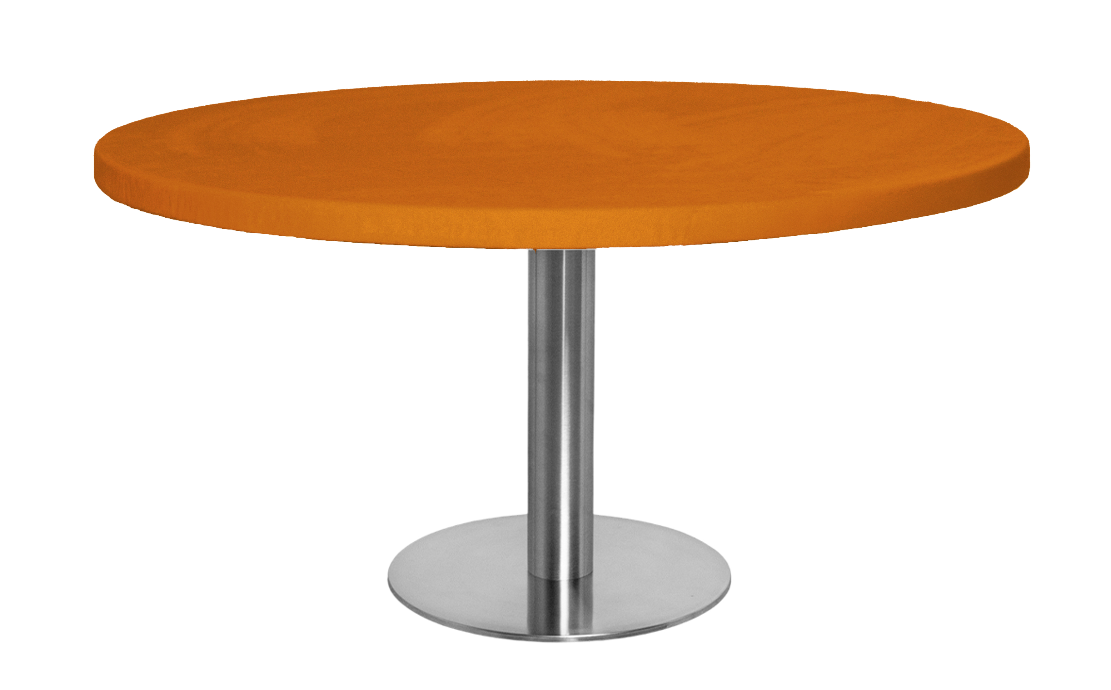 Стол Твист Круглый 43см, Серебро + столешница, 90 см Терракотовая