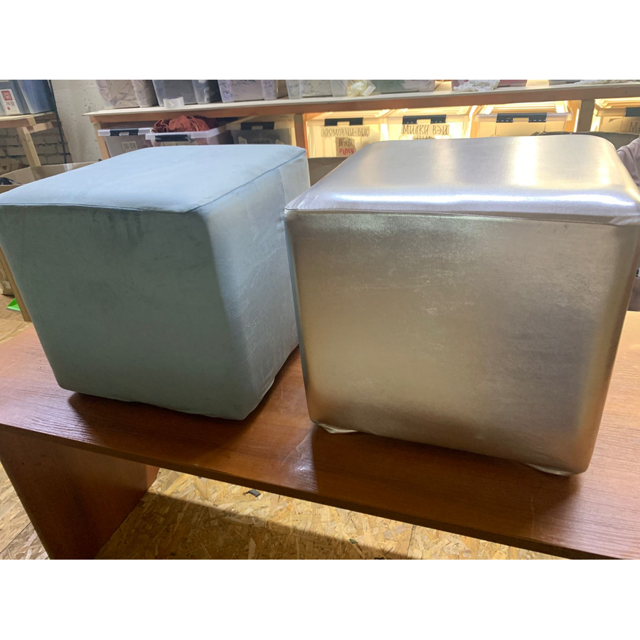 Пуф квадратный, велюр, Sky - Фото миниатюра 3