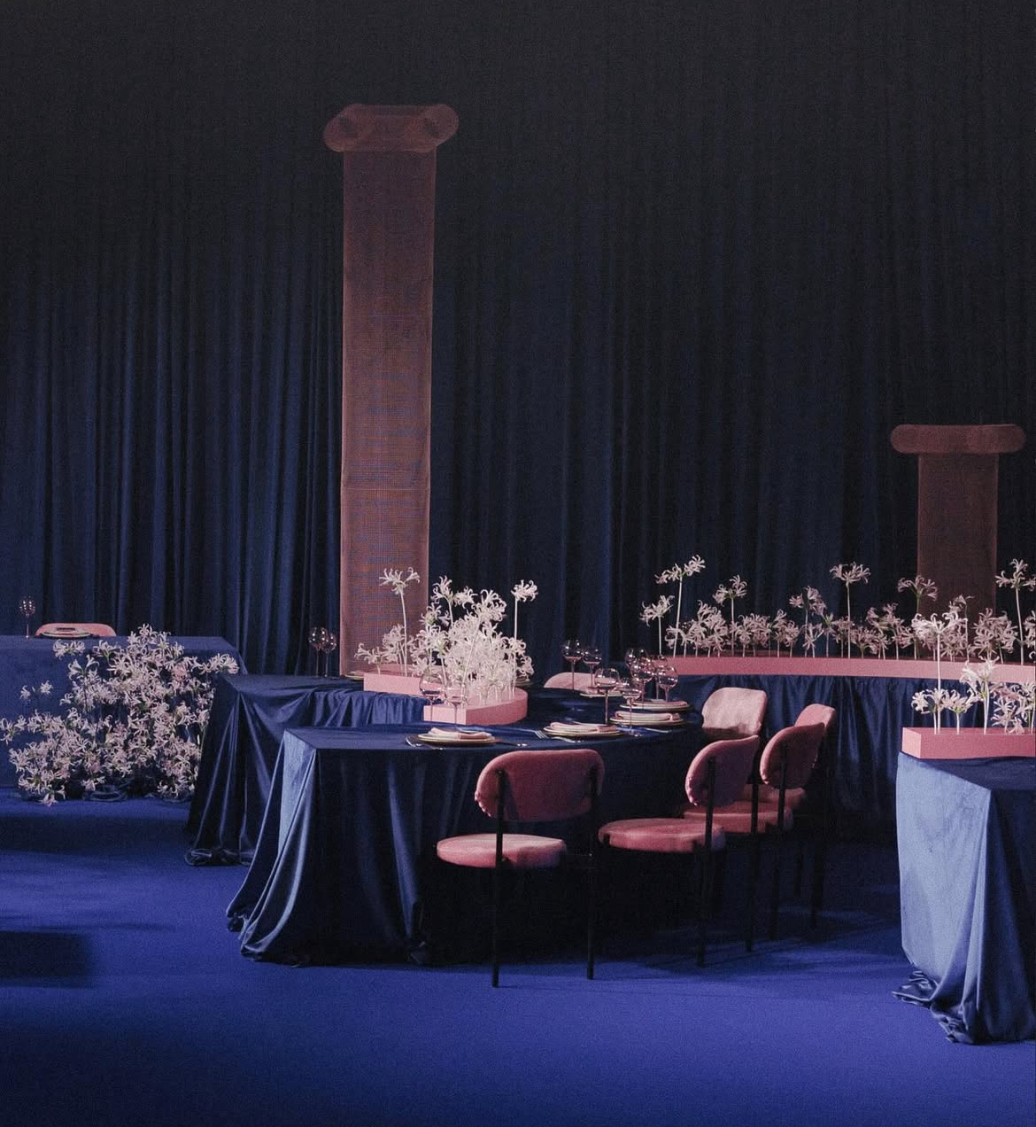 Скатерть велюр, прямоугольная, сапфировая ХЛ