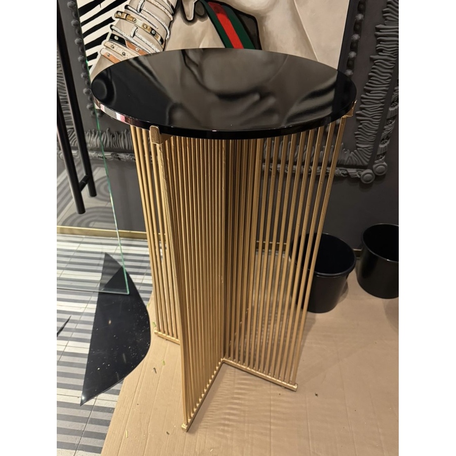 Коктейльный стол Shredder Gold c черной столешницей - Фото миниатюра 3