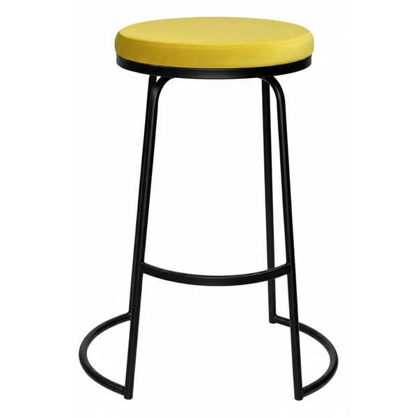 Стул барный Модерн Сэддл Желтая субмарина + черный, перекрас 