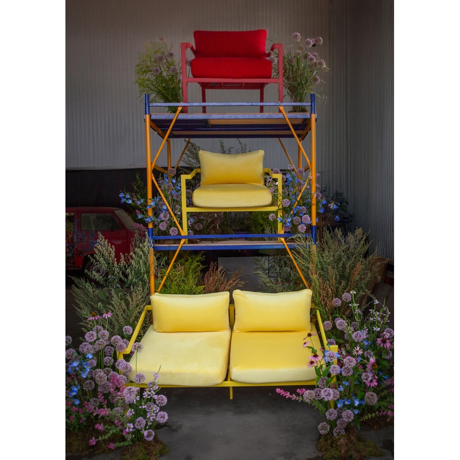 Кресло Huggi, Красный бархат + Red Teddy - Фото миниатюра 2