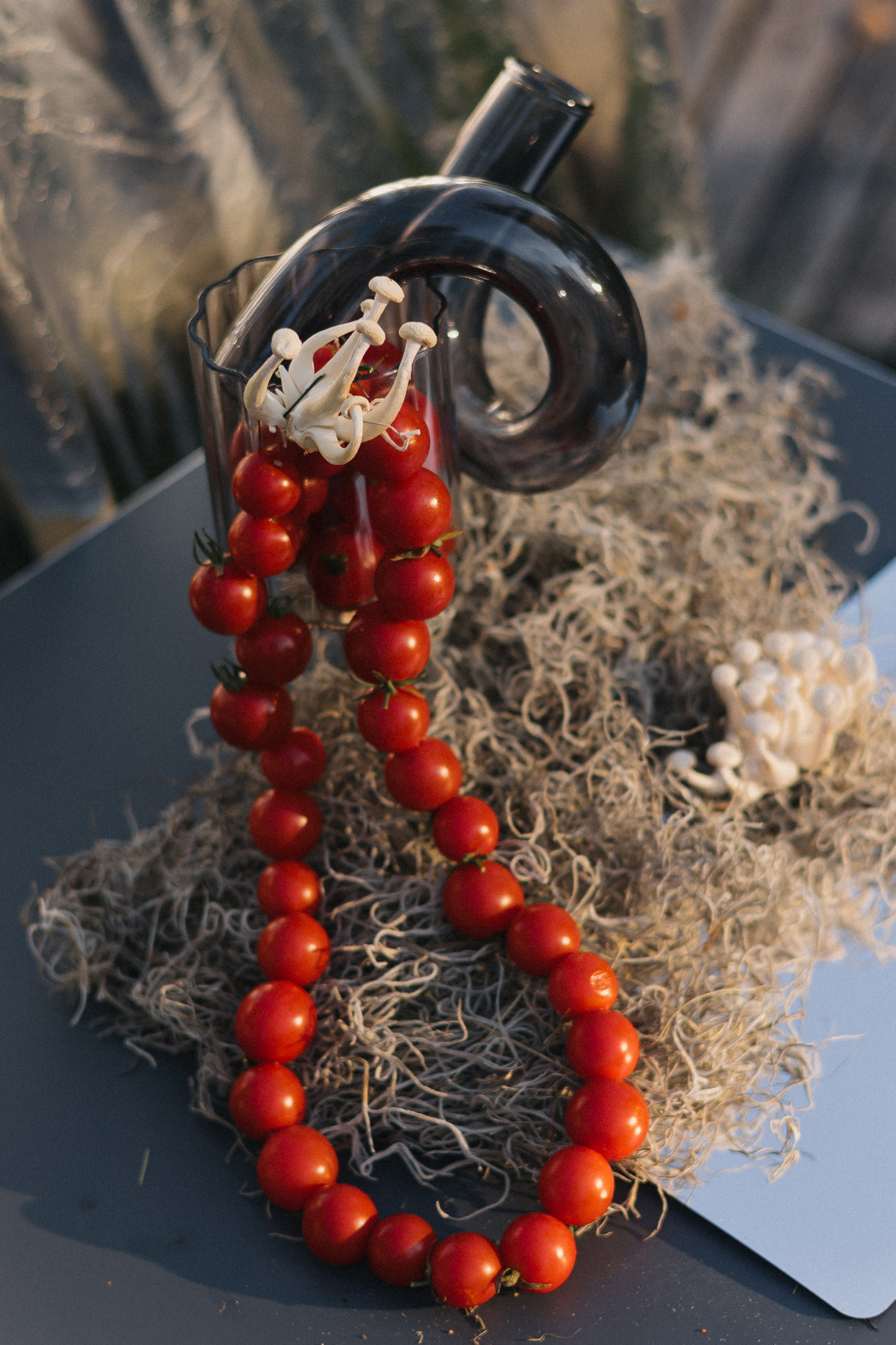 Стеклянная вазочка Пайпер дымчатая