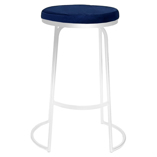 Стул барный Модерн Сэддл Глубокий синий + белый, перекрас