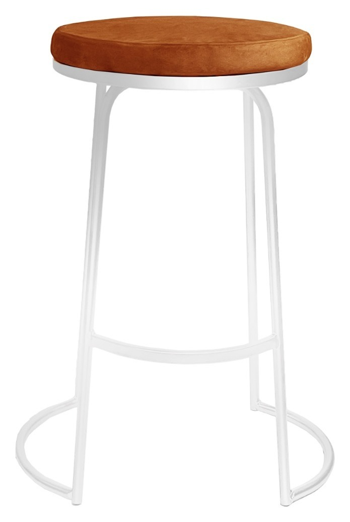 Стул барный Модерн Сэддл Терракотовый + белый, перекрас 