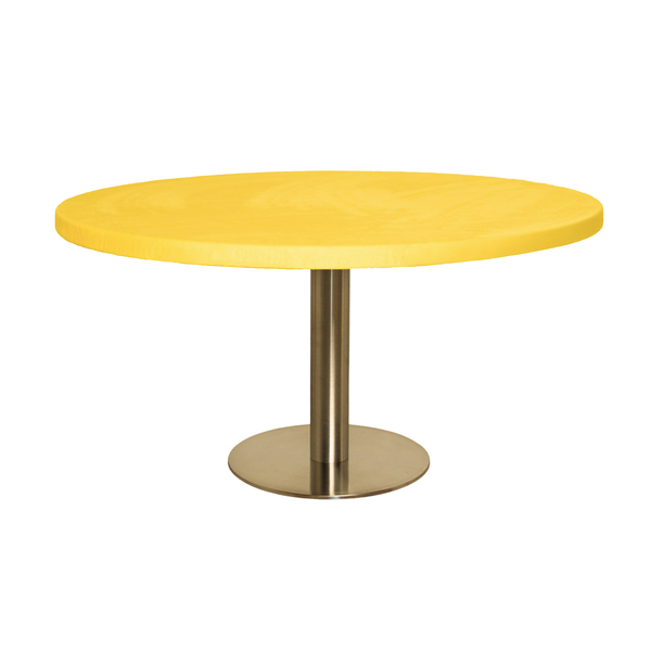 Стол Твист Круглый 43см, Золото + столешница, 90 см Желтая субмарина