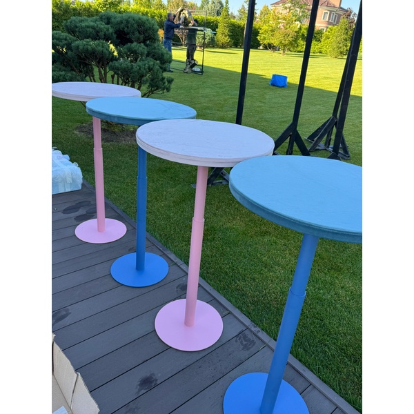 Стол коктейльный Twist Circle, Розовая помадка + светло-розовый - Фото 4