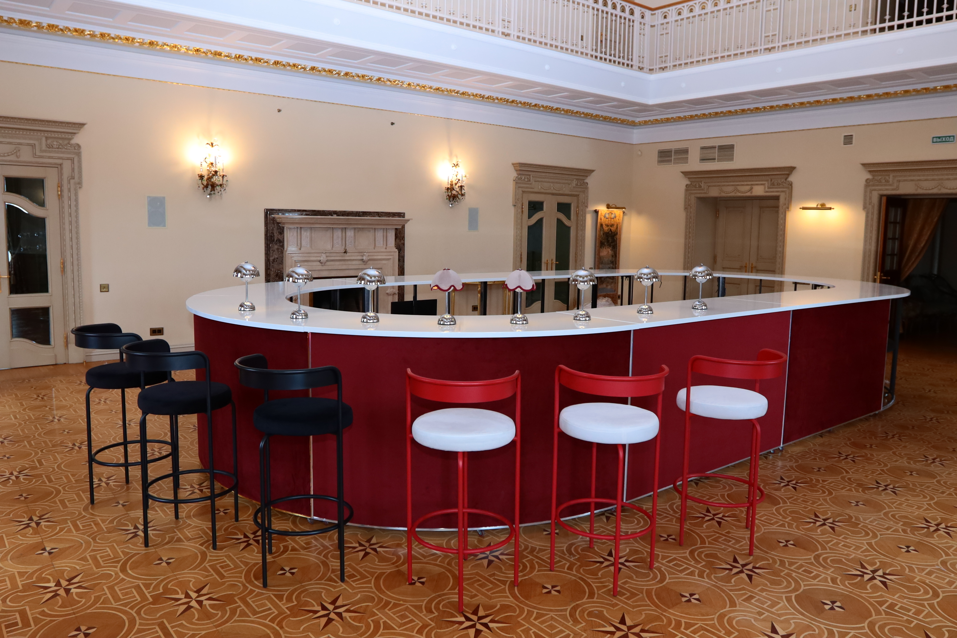 Стул барный Колори Красный бархат + Малиново-красный