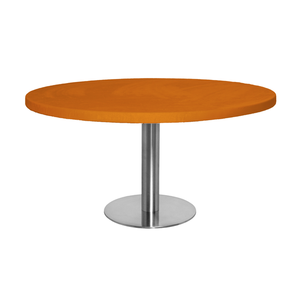 Стол Твист Круглый 43см, Серебро + столешница, 90 см Терракотовая