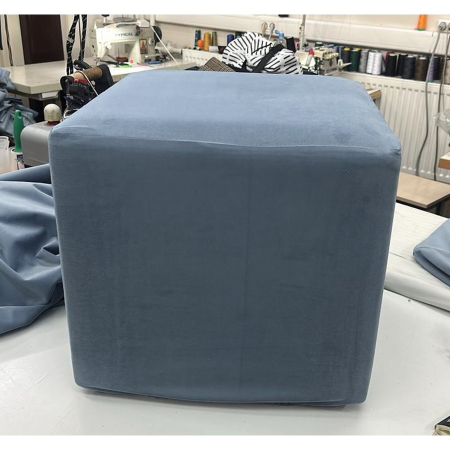 Пуф квадратный, велюр, Blue - Фото миниатюра 2