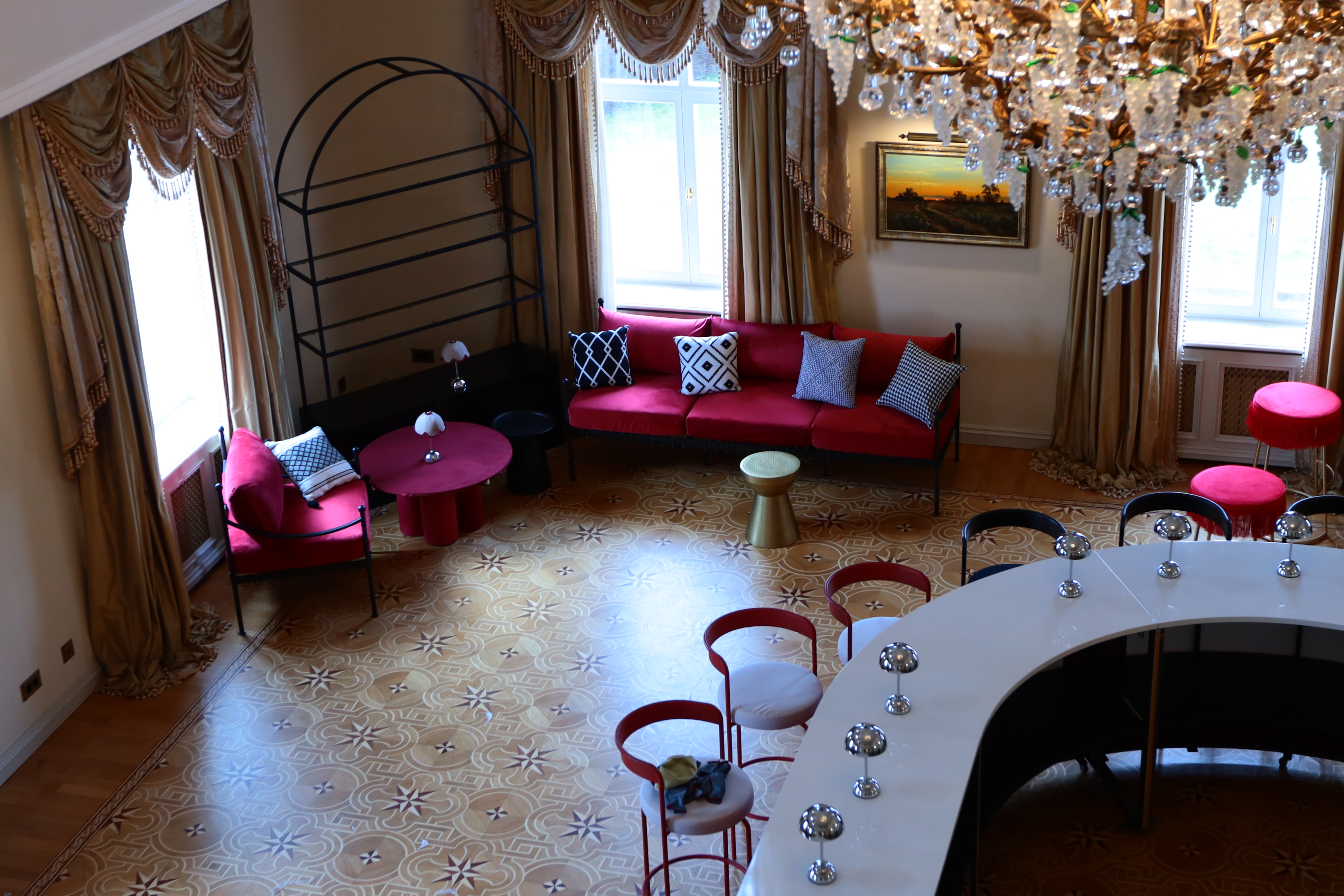 Стул барный Колори Красный бархат + Малиново-красный