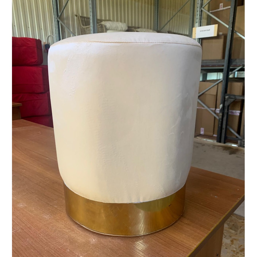 Пуф Gold, песочный велюр. - Фото миниатюра 3