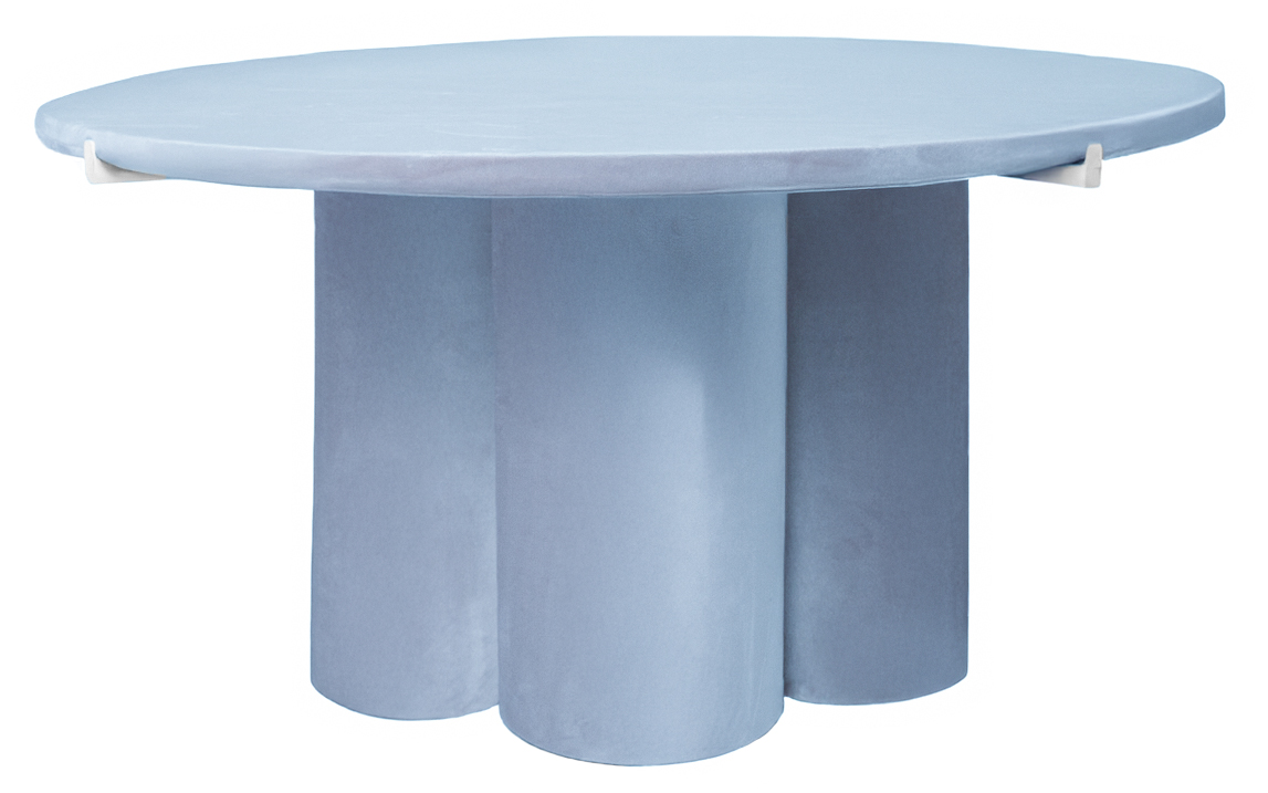 Журнальный столик Сквош голубой велюр