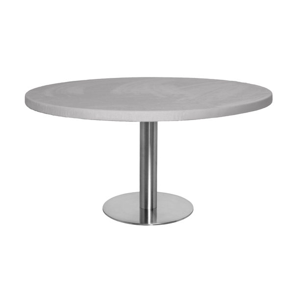 Стол Твист Круглый 43см, Серебро + столешница, 90 см Лайт грей 