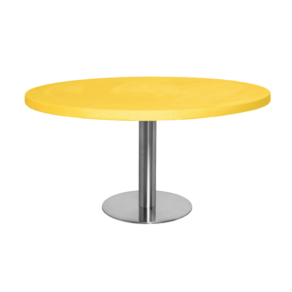Стол Твист Круглый 43см, Серебро + столешница, 90 см Желтая субмарина